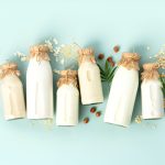 dairy-free plant-based milk in bottles